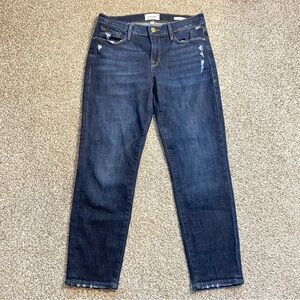 Frame Le Garçon Crop Jeans, 26, Distressed Stretchy Ankle straight leg, Like New